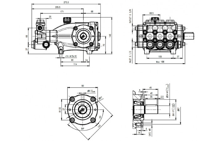 Насос высокого давления Hawk NMT2120EBL Насос высокого давления Hawk NMT2120EBL